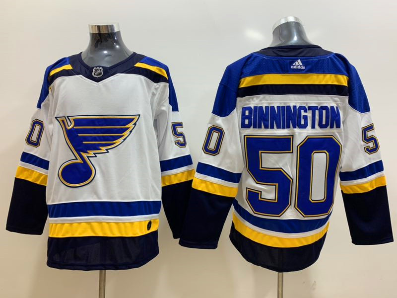 Men's St. Louis Blues Jordan Binnington #50 White Breakaway Jersey